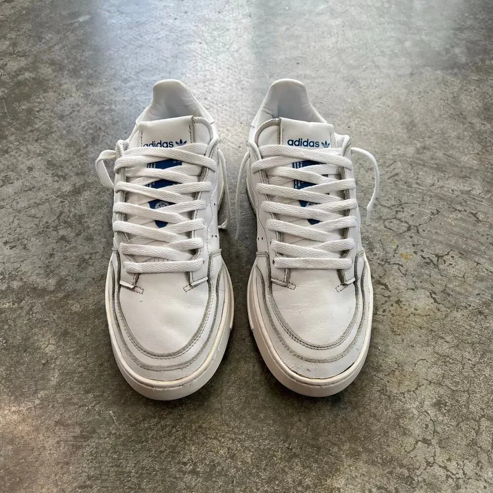Adidas Supercourt EF5887 White Blue Leather Sneakers Men's Size 7